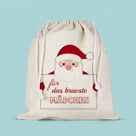 Mittlerer Geschenksack, individuell mit Text bedruckt – Vom Weihnachtsmann
