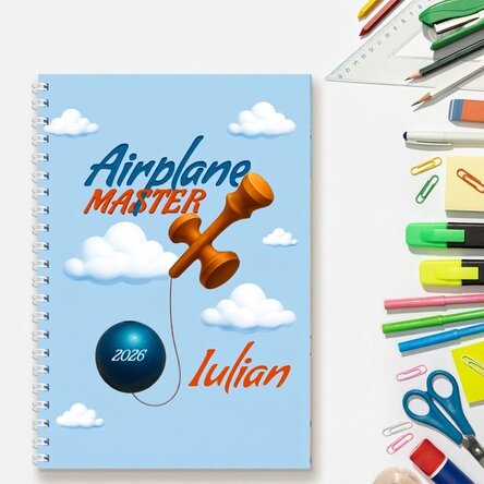 Personalisiertes Notizbuch mit Text – Airplane Master