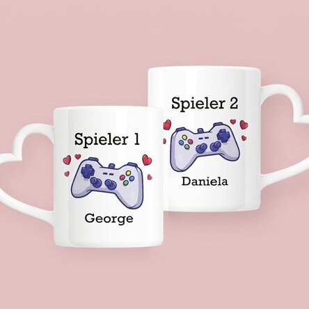 Personalisierte Tassen für Paare mit Text – Level up