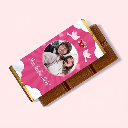 Personalisierte Mini-Schokoladentafel mit Foto und Botschaft – Liebe