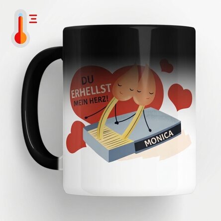 Personalisierte Zaubertasse mit Botschaft – „Light up my heart“