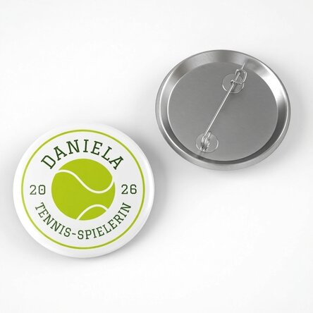 Personalisiertes Button mit Text – Tennis