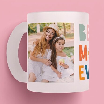 Personalisierte Tasse mit 2 Fotos – Best mom ever!