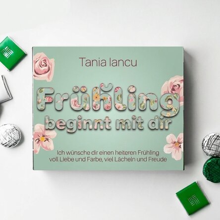 Personalisierte Pralinenschachtel mit Botschaft – Der Frühling beginnt mit dir