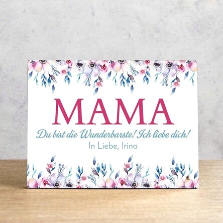 Personalisierter Fotorahmen für den Schreibtisch mit Text – Blumen