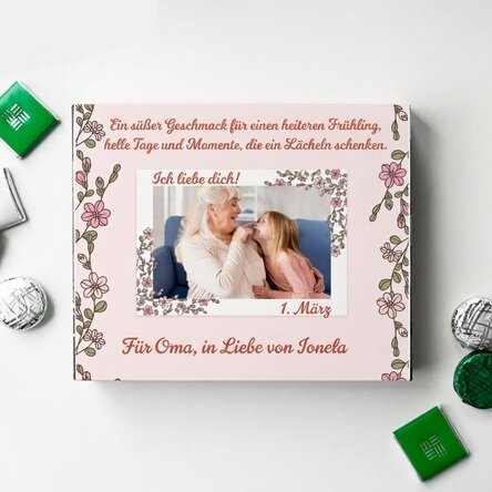 Personalisierte Pralinenschachtel mit Foto und Text – Floricele