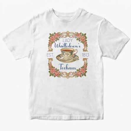Personalisiertes Baumwoll-T-Shirt mit Aufdruck – Tea House