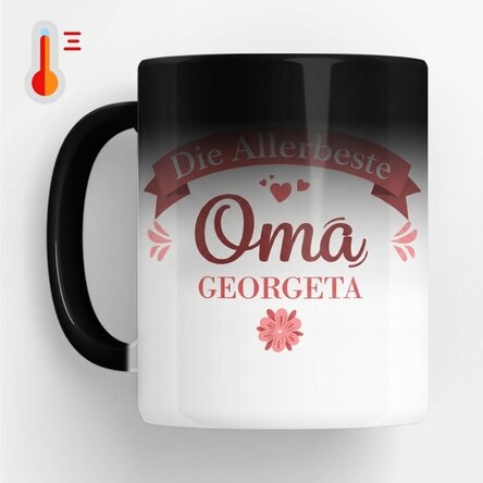 Personalisierte Zaubertasse mit Text – Die beste Oma