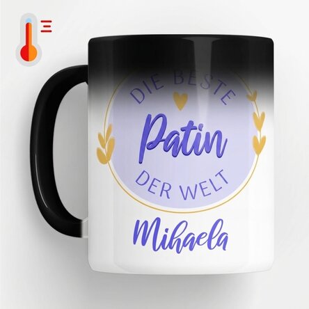 Personalisierte Zaubertasse mit Text – Die beste Patin