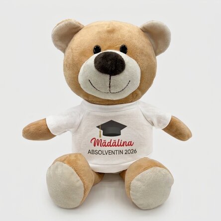 Plus personalisiertes Teddybärchen mit Text – Schulabschluss