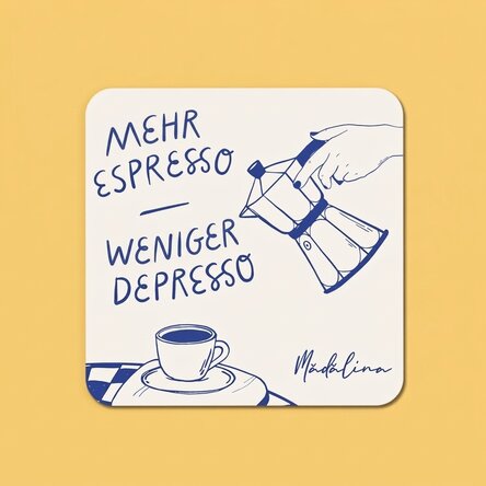 Personalisierter Untersetzer mit Namen – More Espresso