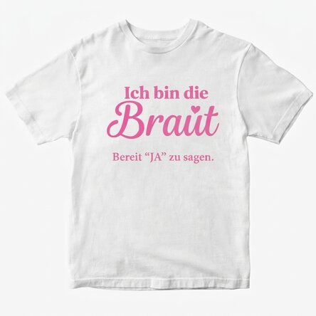 Personalisiertes Baumwoll-T-Shirt mit Aufdruck – Das Brautteam