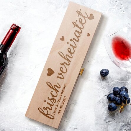 Personalisierte Weinkiste – „Just Married“
