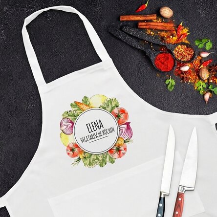 Individuelle Schürze – Vegetarischer Koch