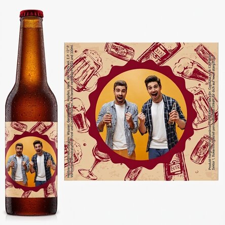 Individuell gestaltetes Bier mit einem Foto