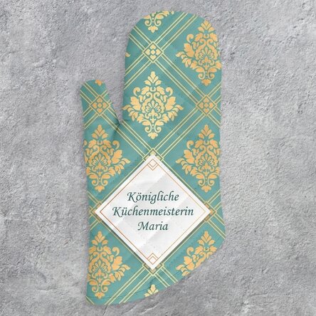 Personalisierter Küchenhandschuh mit Schriftzug – Royale Masterchef