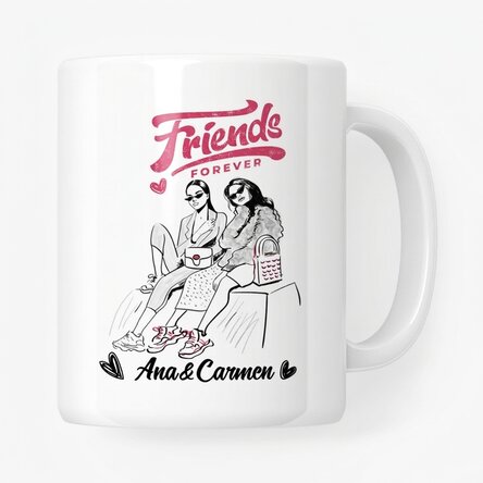 Personalisierte Tasse mit Schriftzug – Best friends