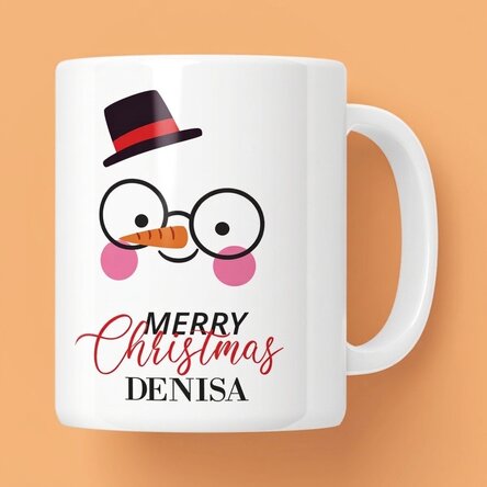 Personalisierte Tasse mit Text – Schneemann