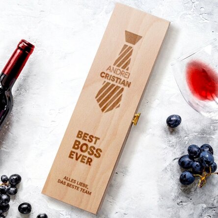 Personalisierte Weinkiste – Best Boss Ever 2