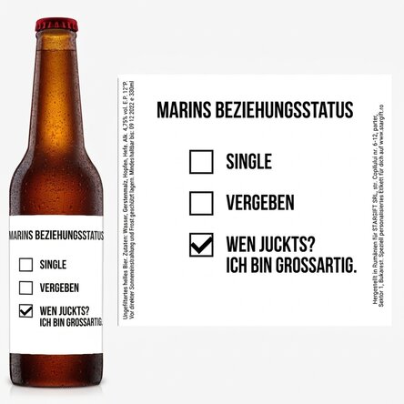 Bier mit individueller Aufschrift – „I'm awesome“