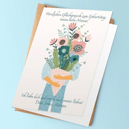 Personalisierte Grußkarte mit Text – Ein Strauß voller Liebe!