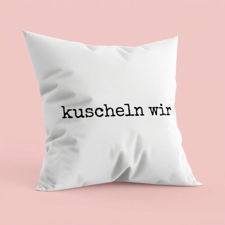 Personalisiertes Kissen mit Schriftzug – Let's cuddle