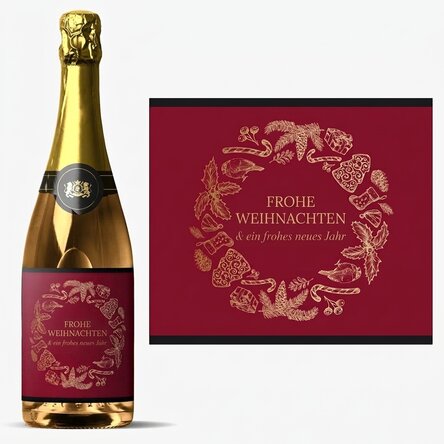 Personalisierter Sekt mit Text – Christmas Spirit