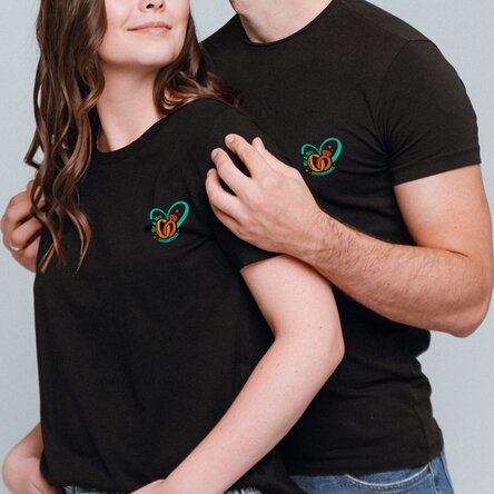 Personalisiertes Baumwoll-T-Shirt mit Aufdruck – Eheringe