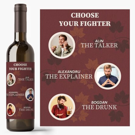 Personalisierter Wein mit 3 Fotos und Text – Friendship Roles