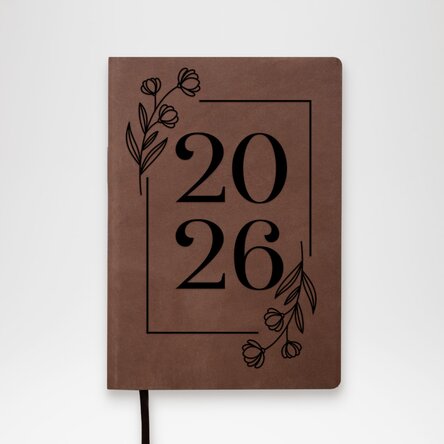 Personalisierter Leder-Terminkalender – Floral Planner