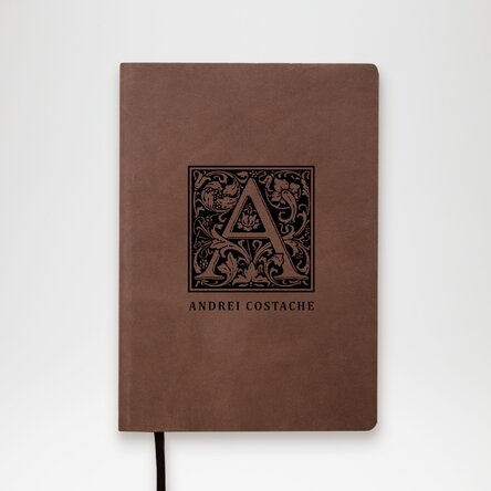 Personalisiertes Leder-Notizbuch mit Monogramm und Namen zum Namenstag