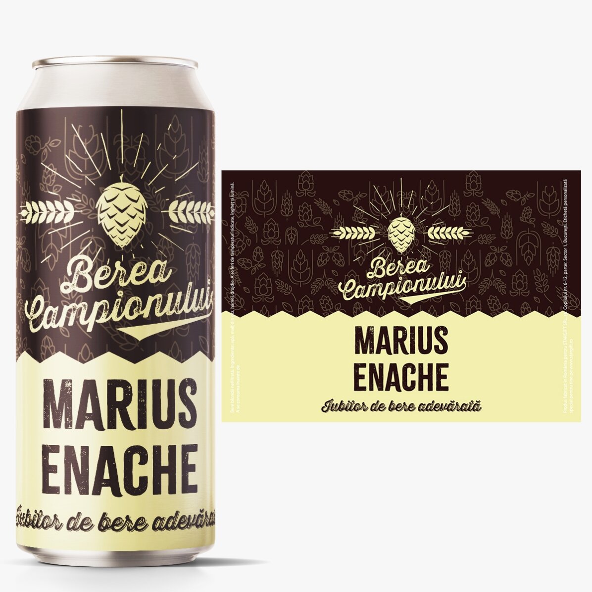 Bier in einer Dose mit individueller Beschriftung – Das Bier des Champions