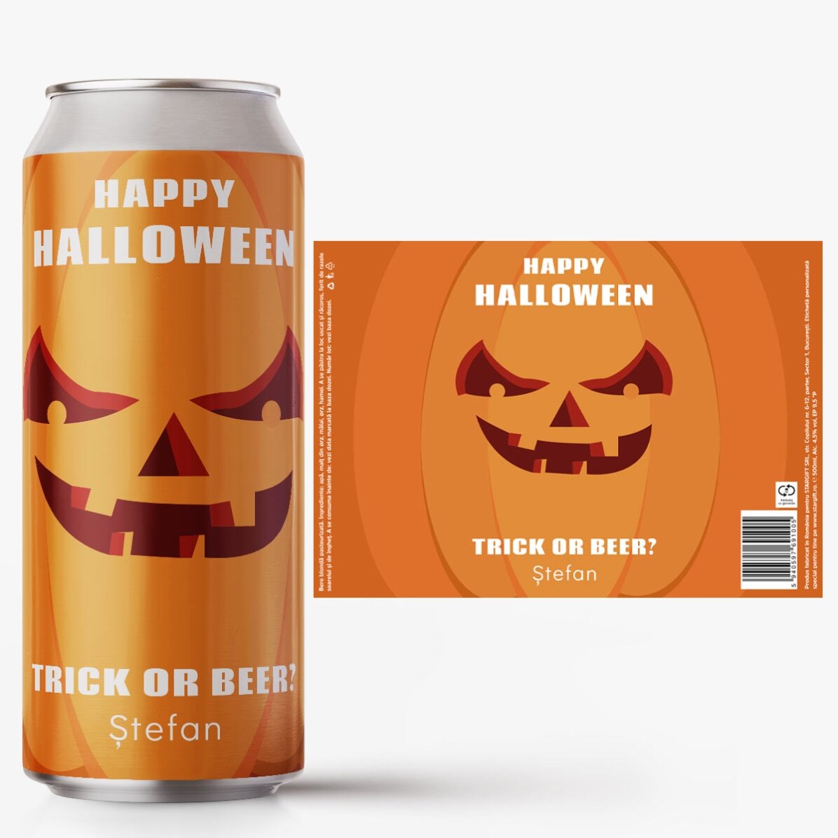 Bier in einer Dose mit individueller Beschriftung – Pumpkin