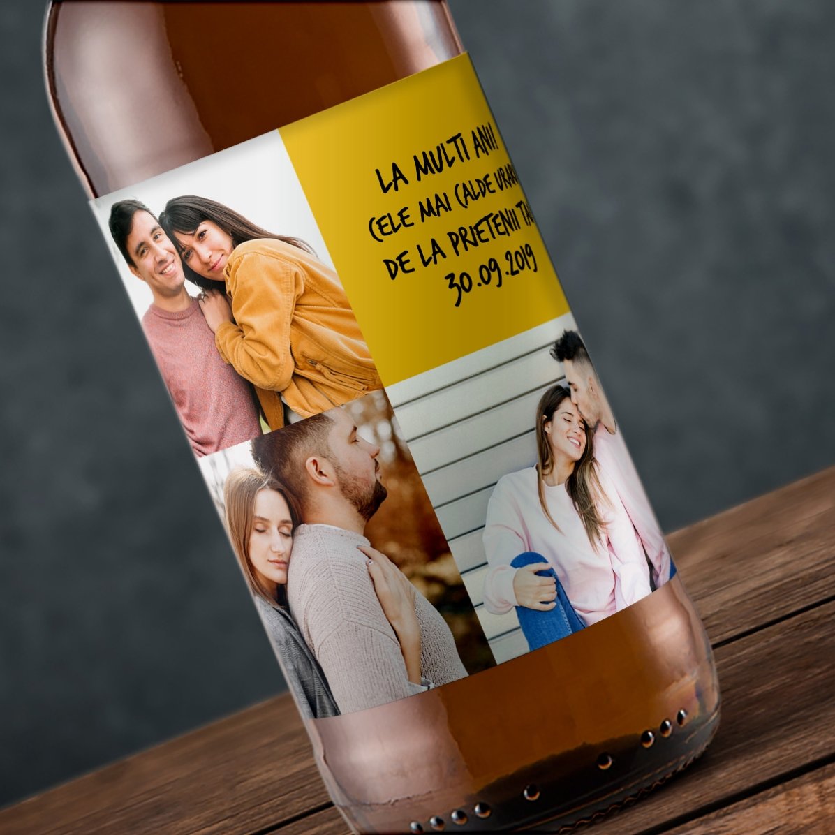 Individuell gestaltetes Bier mit 3 Fotos und Text