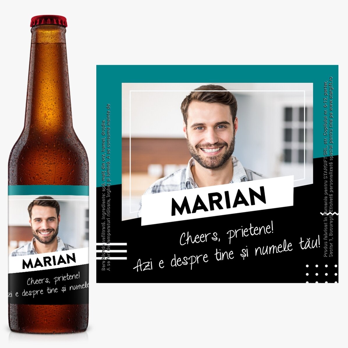 Individuell gestaltetes Bier mit Foto und Text – Cheers