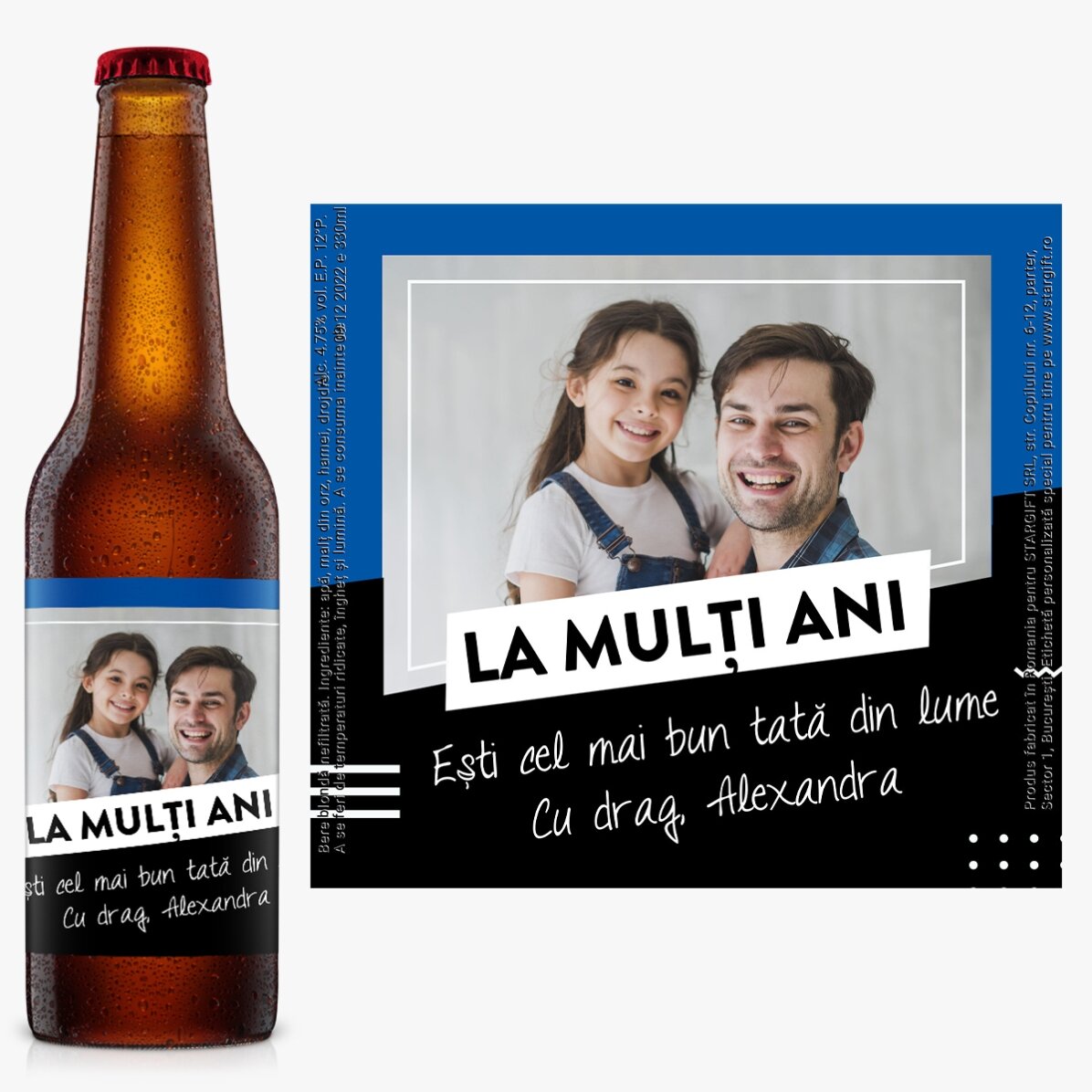 Individuell gestaltetes Bier mit Foto und Text – Cheers