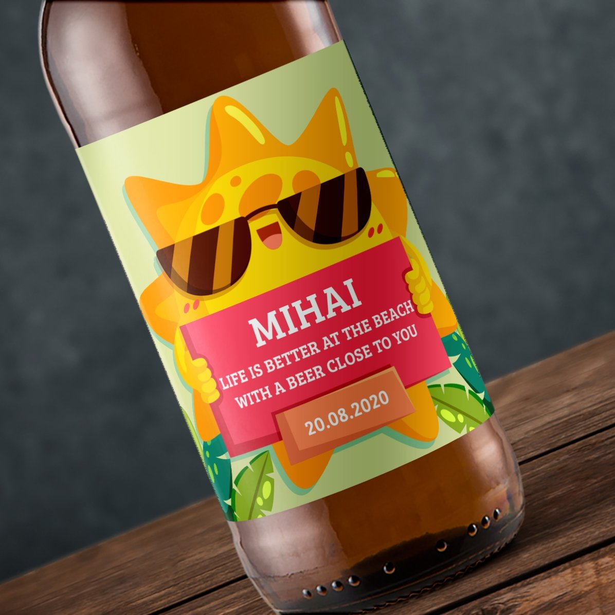 Bier mit individueller Beschriftung – Friendly Sun