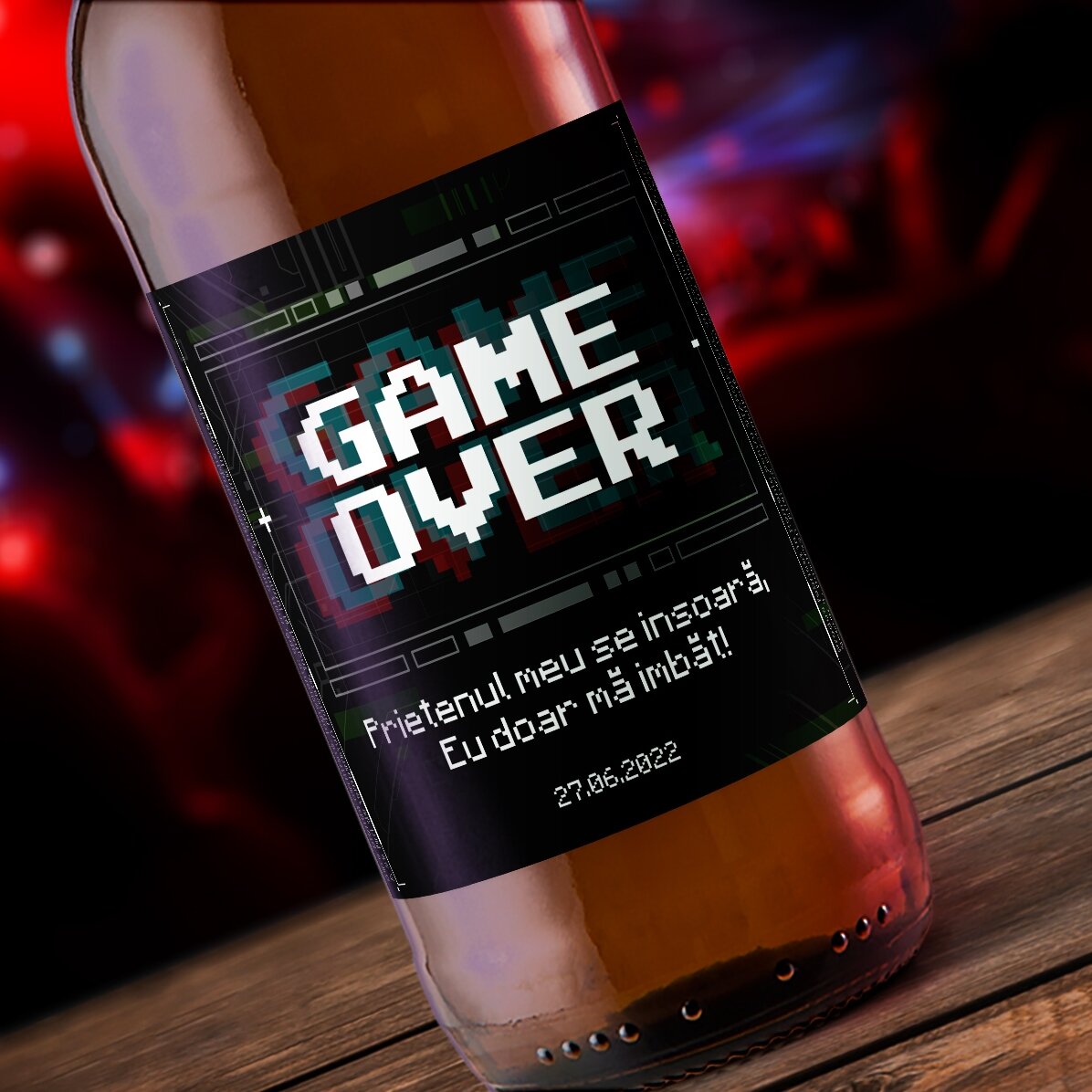 Bier mit individueller Beschriftung – Game Over