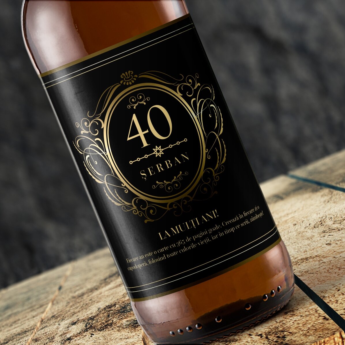 Bier mit individueller Aufschrift – Happy 40