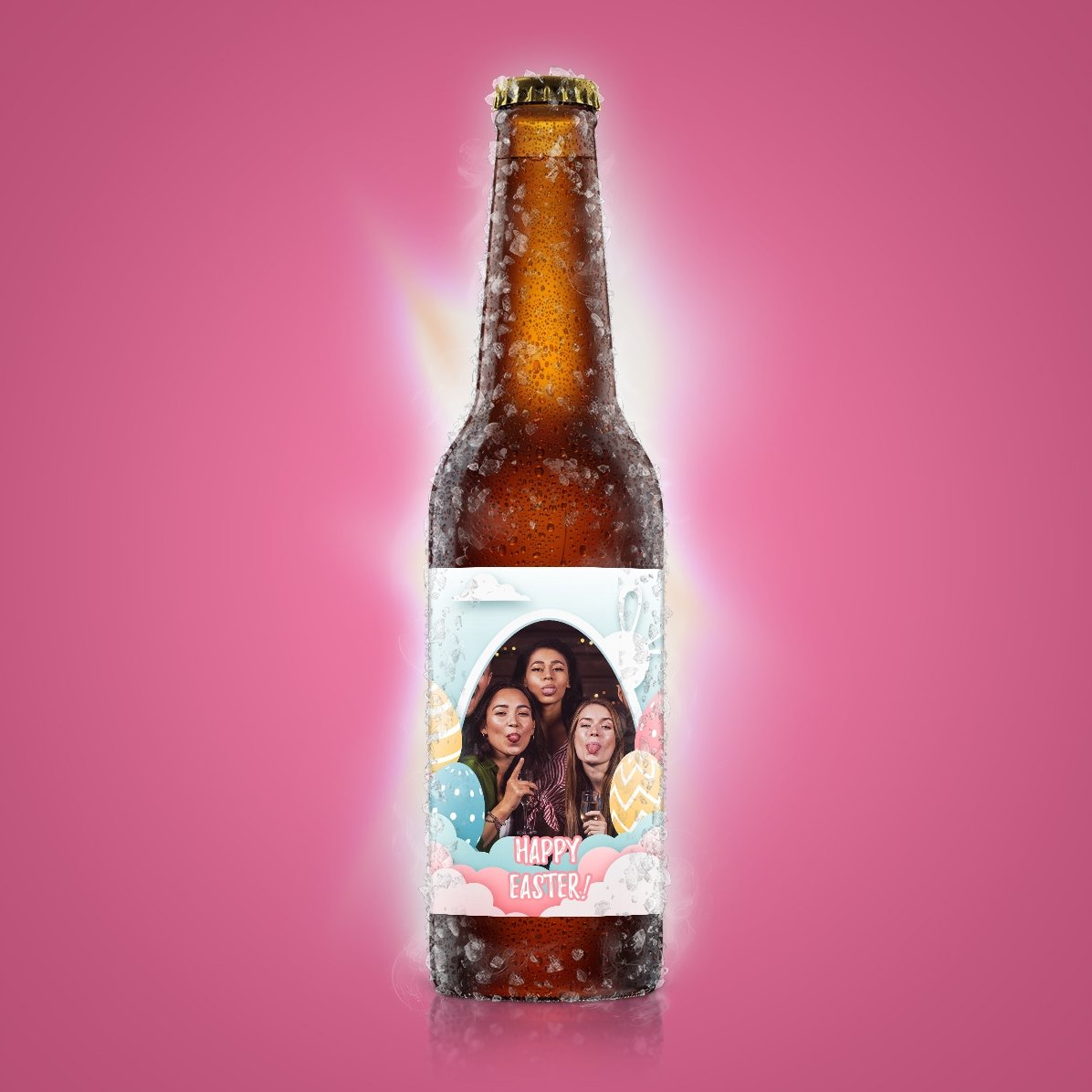 Individuell gestaltetes Bier mit Foto – Frohe Ostern!