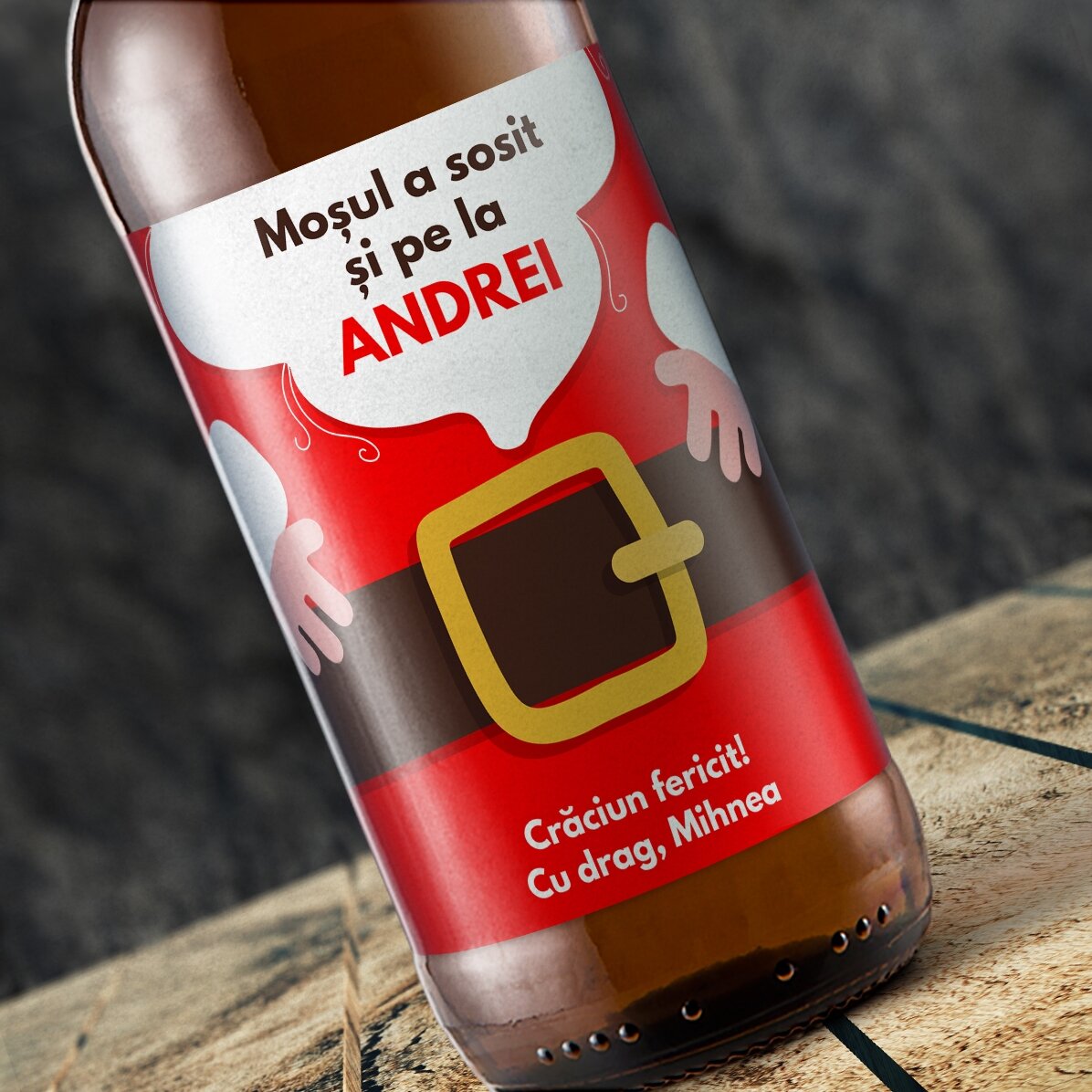 Bier mit individueller Aufschrift – Der Weihnachtsmann ist da