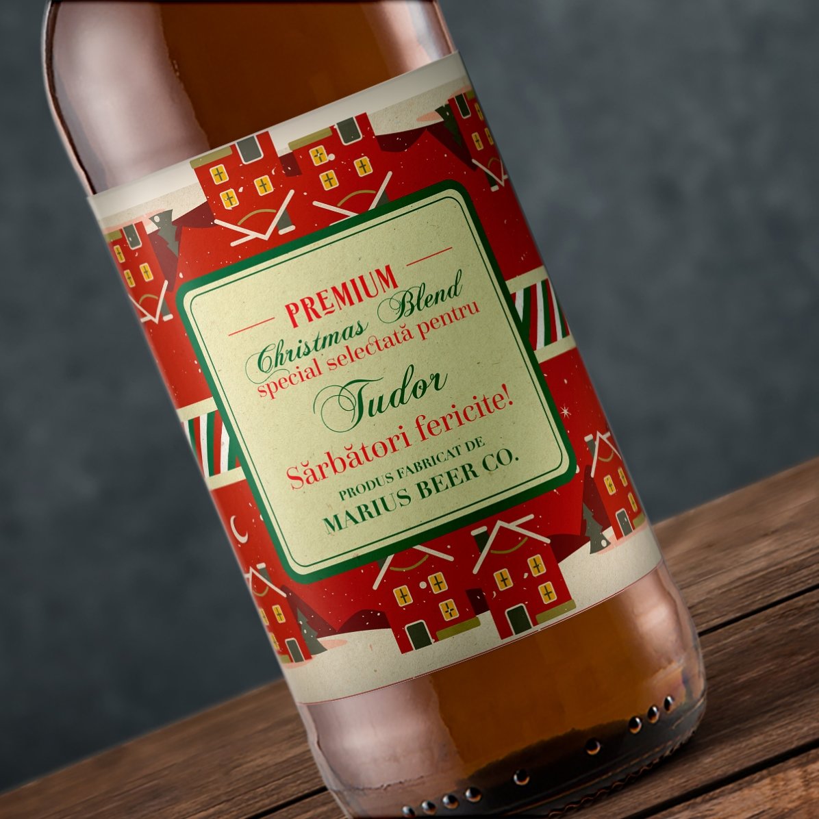 Bier mit individueller Beschriftung – Vintage Christmas Blend