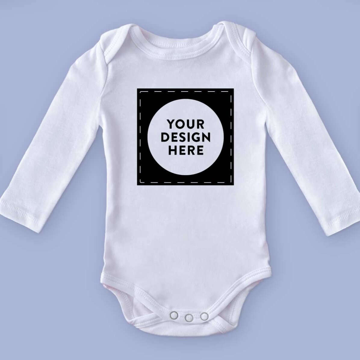Personalisierter Baby-Body mit deinem quadratischen Motiv