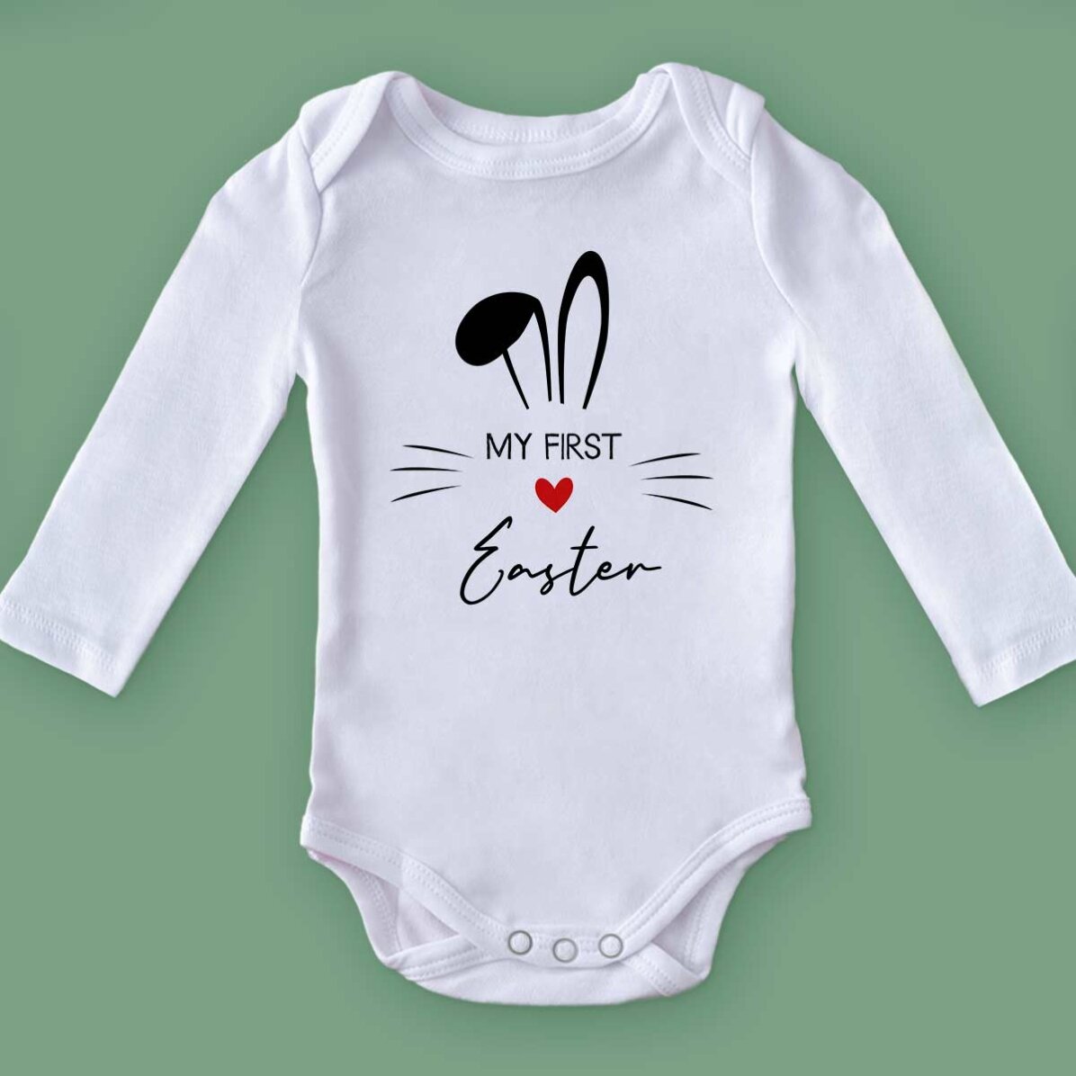 Personalisierter Baby-Body mit Botschaft – First Easter