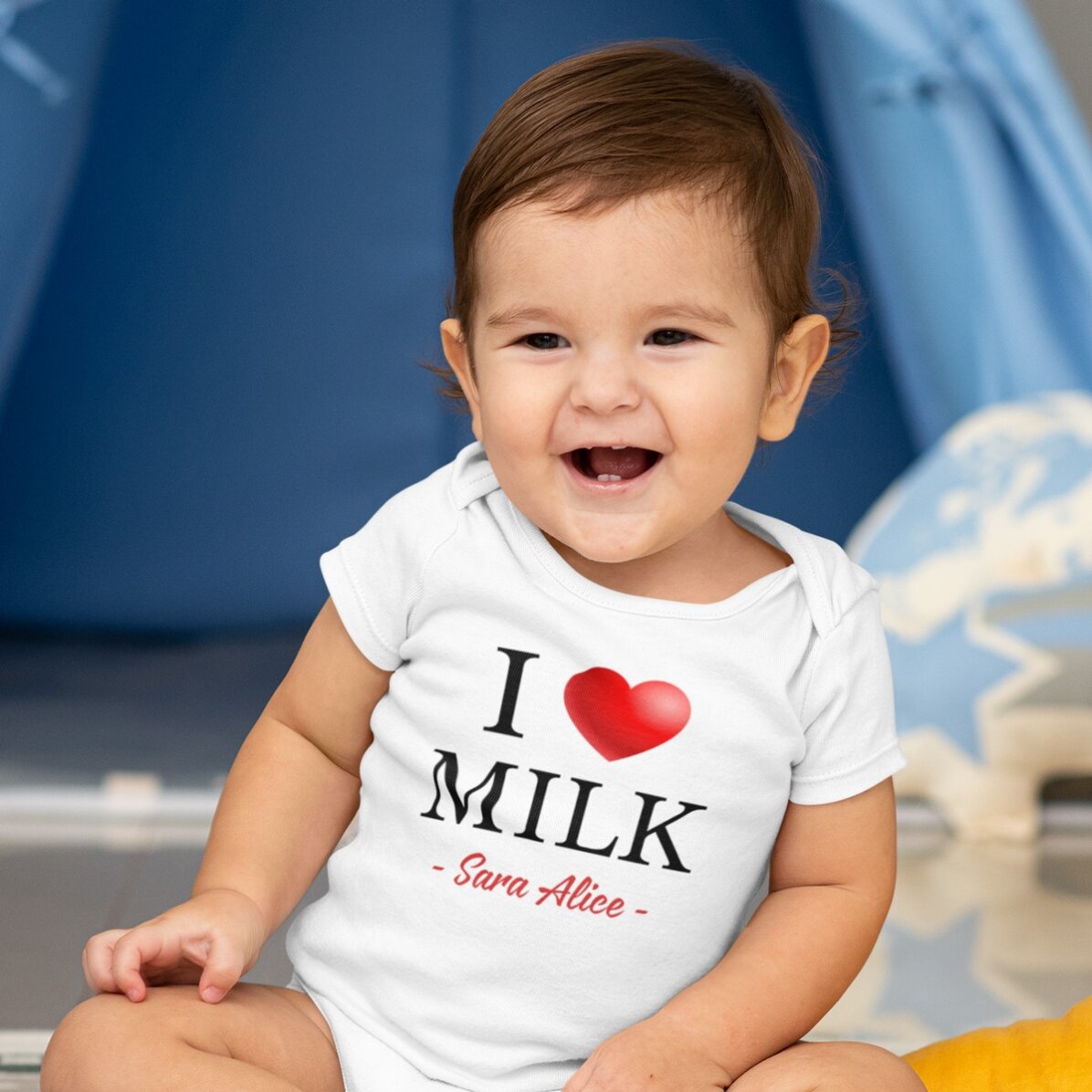 Personalisierter Baby-Body mit Aufdruck – „I love“