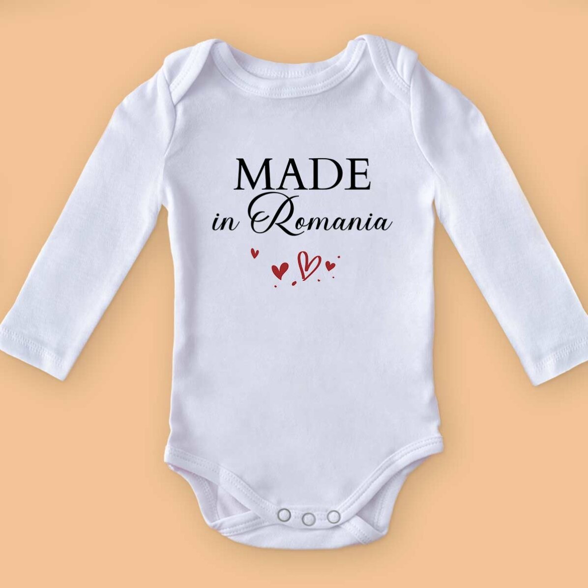 Personalisierter Baby-Body mit Botschaft – Made with love