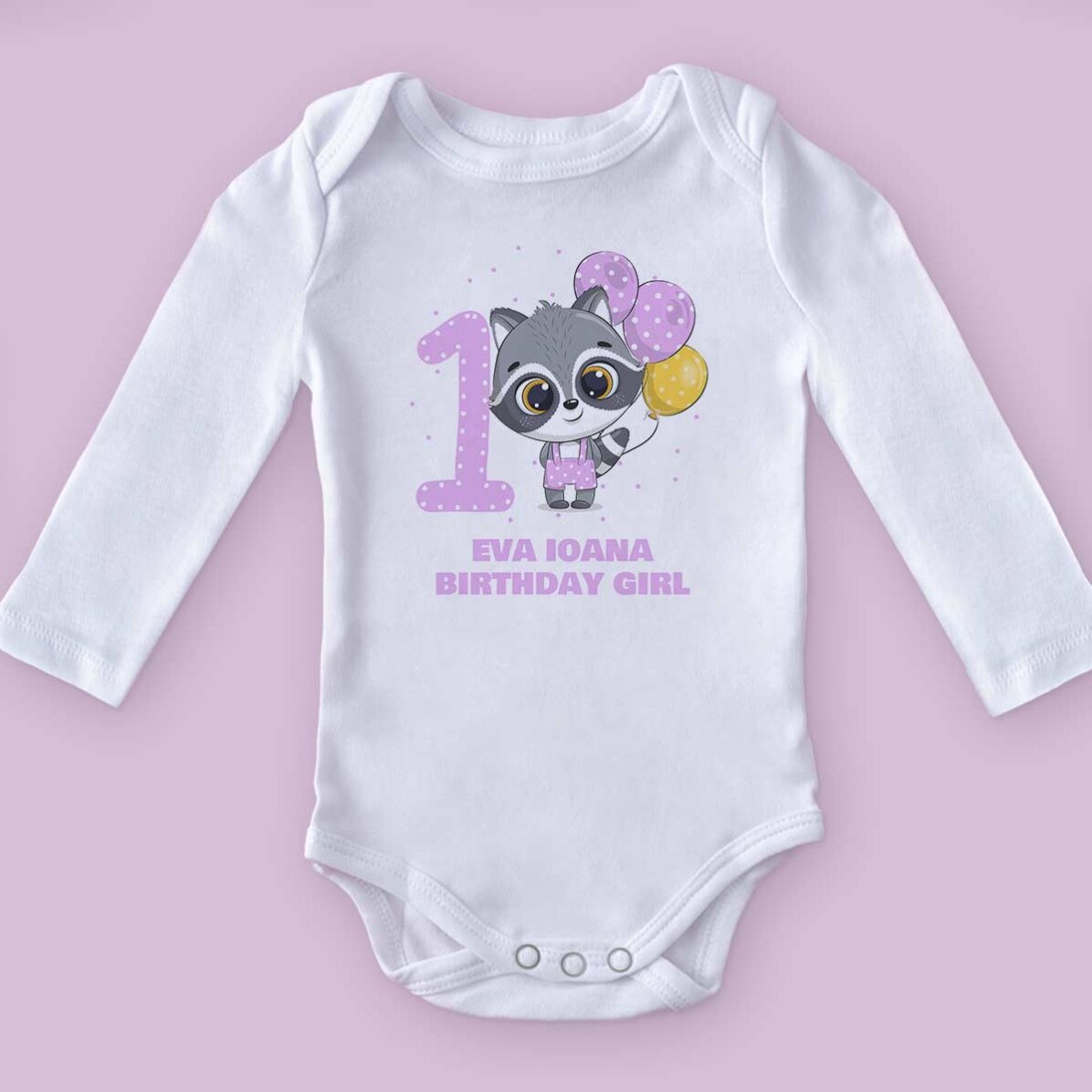 Personalisierter Baby-Body mit Alter und Namen – Geburtstag