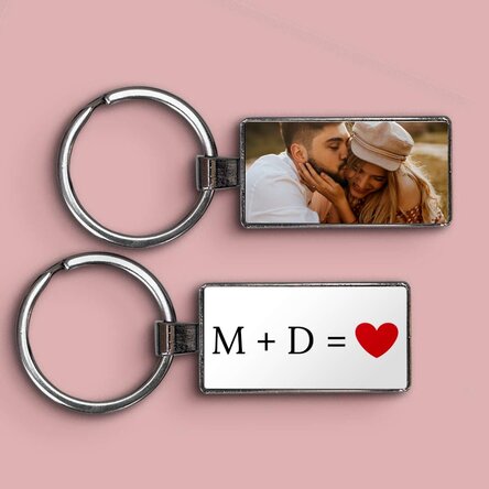 Personalisierter Schlüsselanhänger mit Foto und Text – Love