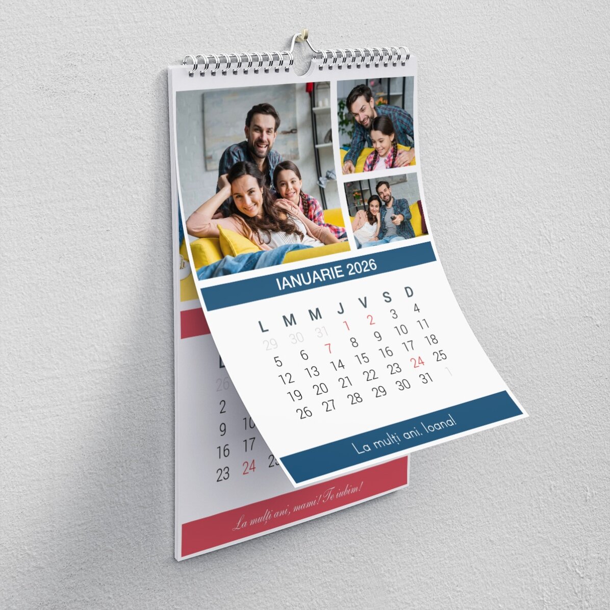 Individuell gestalteter Kalender mit Fotos und einer Botschaft – Gemeinsame Momente