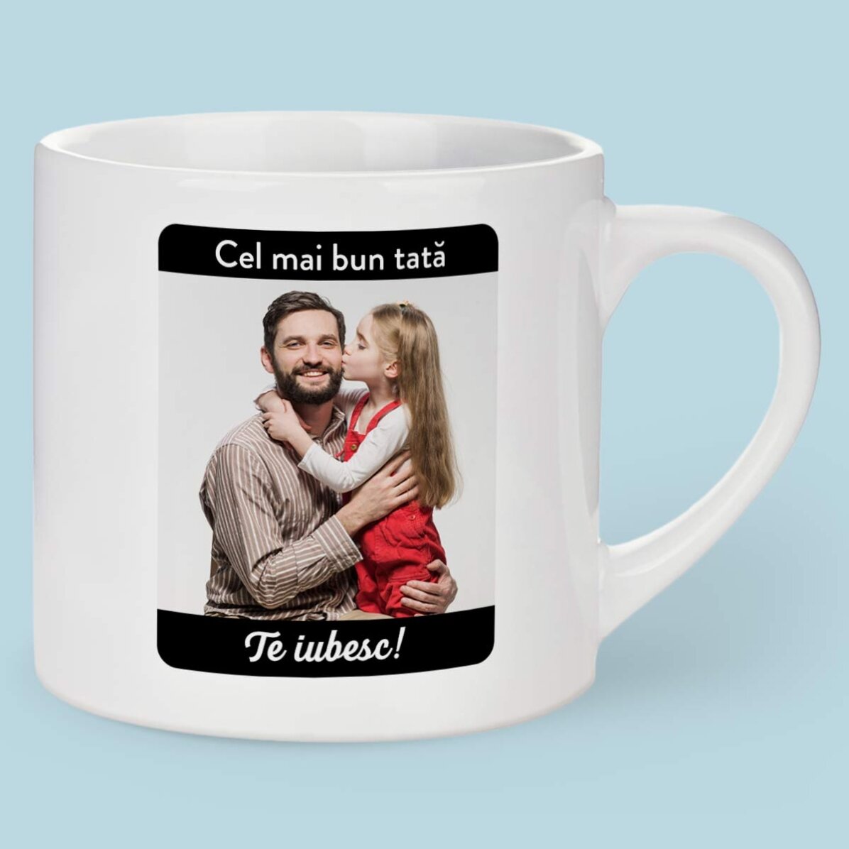 Personalisierte Espressotasse mit Text und Foto – Mein Held